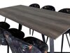 Маса и столове за трапезария Dallas 340 (Флорален модел + Черен)