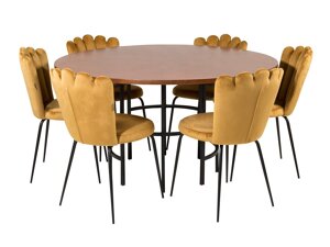 Маса и столове за трапезария Dallas 315 (Жълт + Черен)