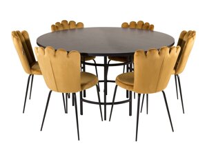 Маса и столове за трапезария Dallas 317 (Жълт + Черен)