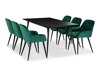 Маса и столове за трапезария Charleston 248 (Черен + Зелен)