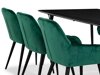 Маса и столове за трапезария Charleston 248 (Черен + Зелен)