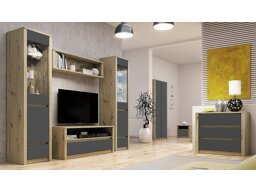 Wohnzimmer-Sets Parma C106 (Artisan Eichenholzoptik + Grau)