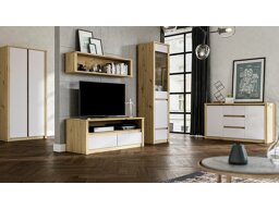 Wohnzimmer-Sets Parma C108 (Artisan Eichenholzoptik + Weiß)