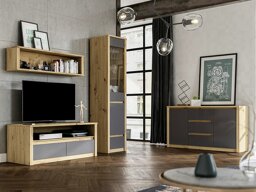 Wohnzimmer-Sets Parma C109 (Nein Artisan Eichenholzoptik + Grau)