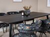 Маса и столове за трапезария Dallas 1258 (Флорален модел + Черен)