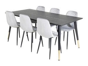 Маса и столове за трапезария Dallas 1259 (Сив + Черен)