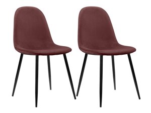 Krēslu komplekts Denton 758 (Melns + Tumši rozā)