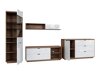 Set mobili soggiorno Boston CE114 (Rovere delano scuro + Bianco lucido)