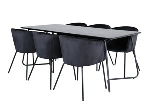 Маса и столове за трапезария Dallas 2569 (Черен)