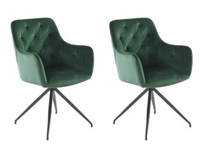 Conjunto de cadeiras Denton 780 (Preto + Verde)