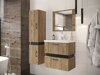 Wandhängeschrank für Badezimmer Hartford C106 (Wotan eichenholzoptik + Schwarz)