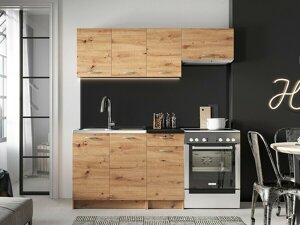 Composizione cucina Trenton 101 (Rovere Artisan + Nero)