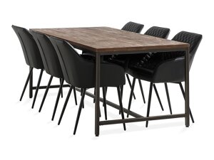 Маса и столове за трапезария Parkland 240 (Черен + Кафяв)