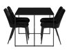 Маса и столове за трапезария Parkland 377 (Черен)