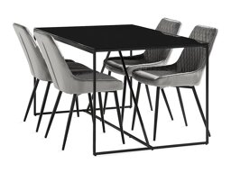 Маса и столове за трапезария Parkland 377 (Сив + Черен)