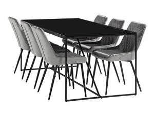 Маса и столове за трапезария Parkland 271 (Сив + Черен)