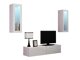 Set mobili soggiorno Charlotte A138 (Bianco + Bianco lucido)