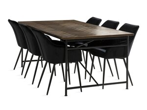Маса и столове за трапезария Parkland 281 (Черен + Кафяв)