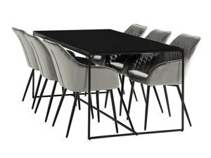 Маса и столове за трапезария Parkland 275 (Сив + Черен)