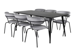 Маса и столове за трапезария Dallas 2580 (Сив + Черен)