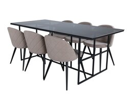 Маса и столове за трапезария Dallas 3042 (Beige + Черен)