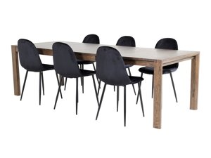 Маса и столове за трапезария Dallas 2027 (Тъмно дърво)