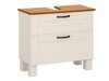 Mueble de lavabo de pie Denton BA106 (Blanco + Miel de roble)