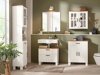 Mueble de lavabo de pie Denton BA106 (Blanco + Miel de roble)