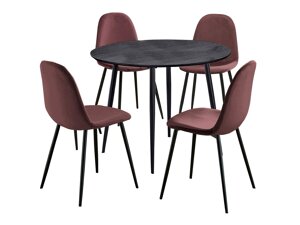 Conjunto de comedor Denton 815 (Negro + Rosa)