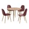 Conjunto de comedor Denton 816 (Roble + Rosa)