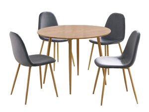Маса и столове за трапезария Denton 816 (Антрацит + Дъб)