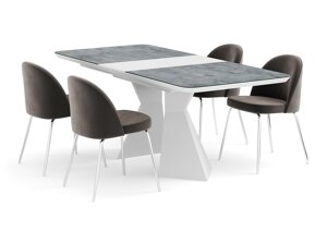 Маса и столове за трапезария Parkland 365 (Сив + Сребро)