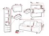 Set mobili soggiorno Providence H119 (Bianco + Grafite + Rovere Artisan)