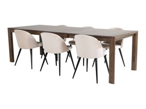 Маса и столове за трапезария Dallas 2052 (Beige + Черен)