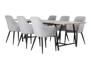 Маса и столове за трапезария Dallas 2099 (Светло сив + Черен)
