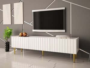Mesa para TV Merced B127 (Branco brilhante + Branco)