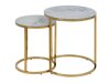 Set stranskih mizic Oakland F114 (Zlata + Beli marmor)