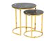 Set stranskih mizic Oakland F114 (Zlata + Črni marmor)
