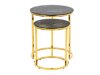 Set stranskih mizic Oakland F114 (Zlata + Črni marmor)