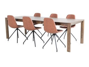Маса и столове за трапезария Dallas 2036 (Черен + Оранжев)
