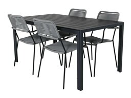Asztal és szék garnitúra Dallas 2983 (Fekete + Szürke)