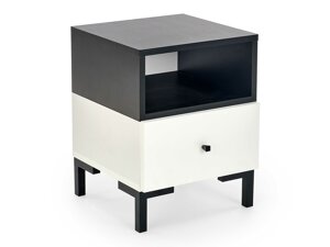 Mesa de cabeceira Houston 1225 (Preto + Branco)