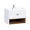 Mueble de baño colgado para lavabo Providence J118 (Blanco + Roble Artisan)