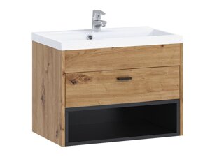 Mueble de baño colgado para lavabo Providence J118 (Roble Artisan + Negro)