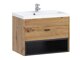 Viseča kopalniška omarica za umivalnik Providence J118 (Artisan hrast + Črna)