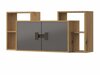 Armário de parede Akron N107 (Gloss cinzento + Carvalho Artisan)