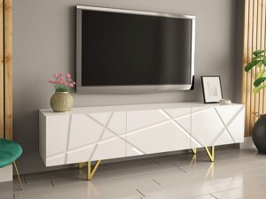 Mesa para TV Merced M100 (Branco + Branco brilhante)