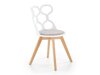 Καρέκλα Houston 524 (Άσπρο + Ανοιχτό χρώμα ξύλου)