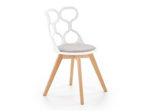 Cadeira Houston 524 (Branco + Brilhante madeira)