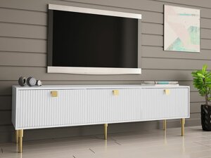 Tv stalas Merced S100 (Balta + Auksinė)